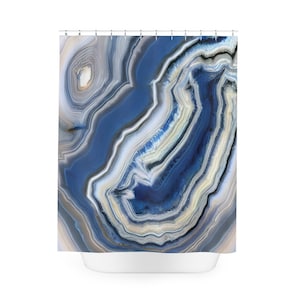 Duschvorhang, Duschvorhang, Blauer Duschvorhang, Blaue Dusche, Achat Shower, Marmor Shower, Geode Shower, Marmor Duschvorhang