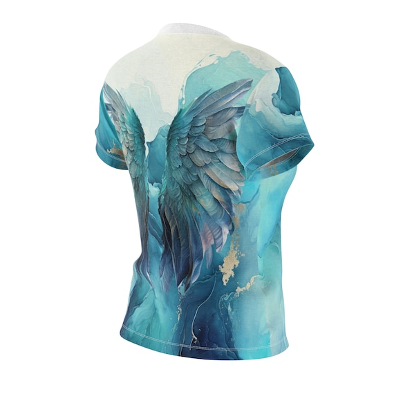 【Schnee】Angel Wings Twinkle T Shirt Rhinestone Angel Wings Women's Tops Shirts Bling Cute T