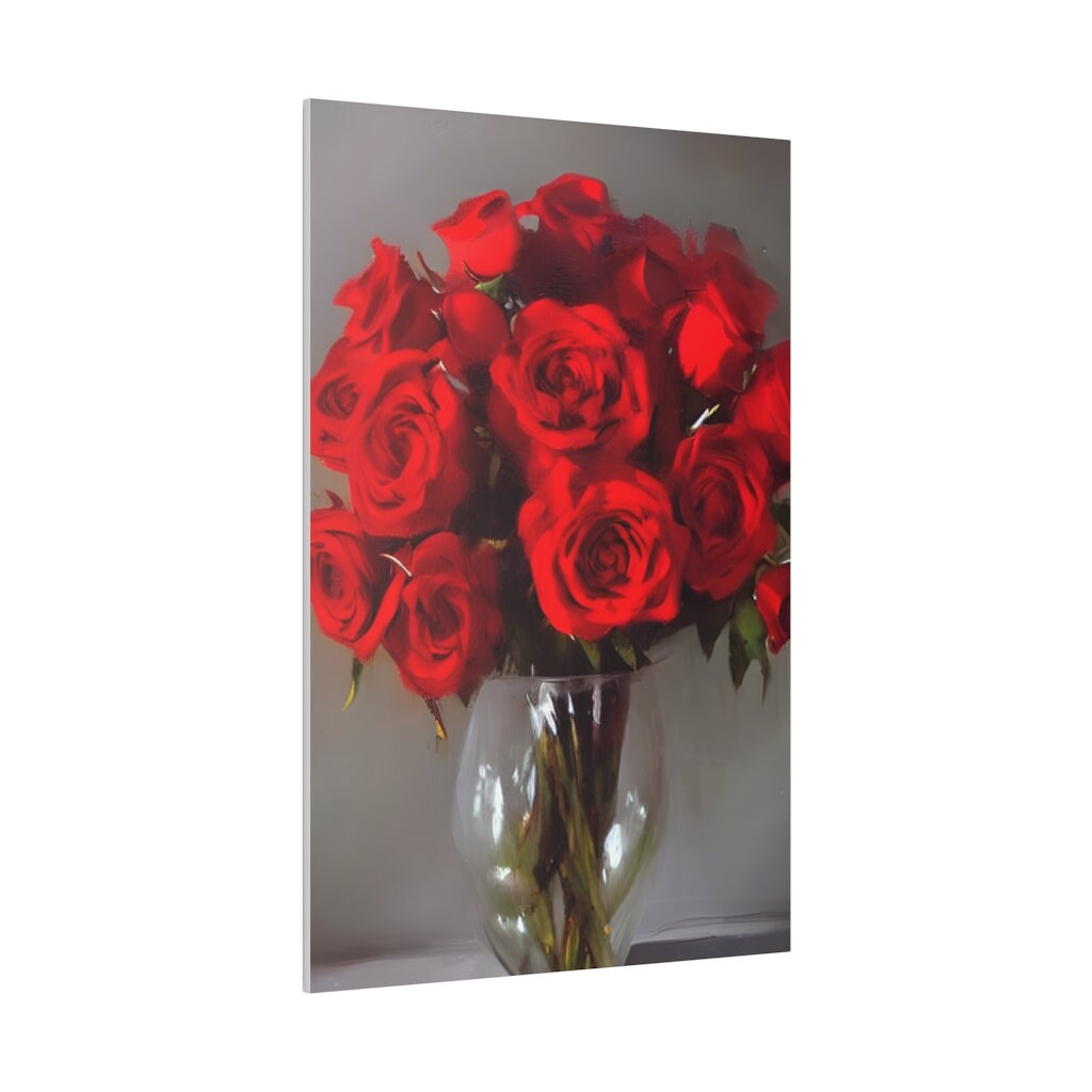 Canvas Wrap, Red Rose Wall Art, Red Roses Art, Red Wall Hanging, Roses