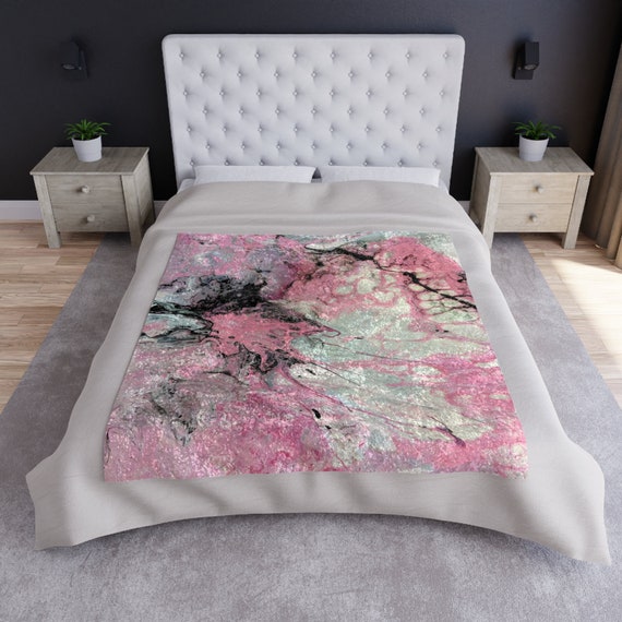 Original Art Pink Crushed Velvet Blanket Abstract Pink Velvet Blanket Marble Blanket Pink Velvet Throw Blanket Boho Pink Blanket Etsy Canada