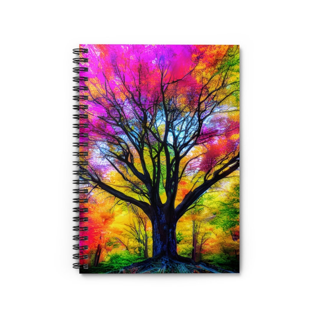 Spiral Notebook, Tree Notebook, Colorful Notebook, Rainbow Notebook ...