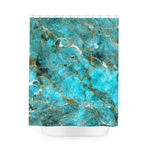 Duschvorhang, Duschvorhang, Türkis Achat Duschvorhang, Türkis Dusche, Marmor Shower, Achat Shower, Geode Shower
