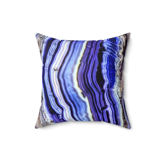Blue marble sale throw pillow