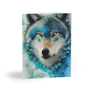 Wolf Note Cards, Wolf Notecards, Wolf Greeting Cards, Turquoise Notecards, Turquoise Cards, Wolf Cards