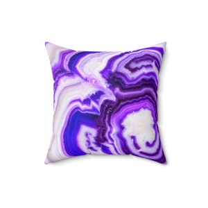 Faux Suede Pillow, Purple Marble Throw Pillow, Marble Throw Pillow, Purple Throw Pillow, Agate Throw Pillow, Geode Throw Pillow