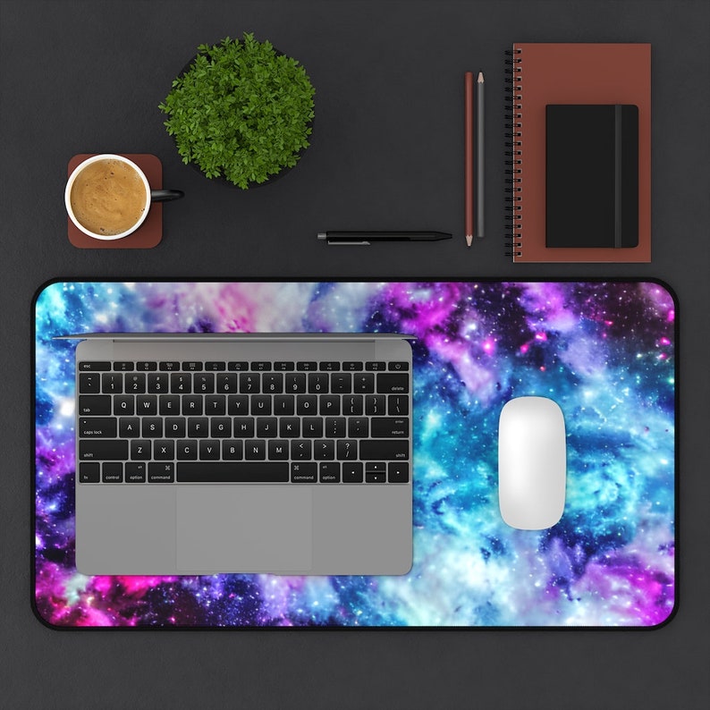 Galaxy Desk Mat, Turquoise Desk Mat, Purple Desk Mat, Space Desk Mat, Stars Desk Mat, Sky Desk Mat, Nebula Desk Mat image 4
