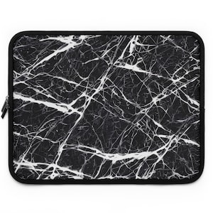 Black Marble Laptop Sleeve, Marble Laptop Sleeve, Black Laptop Sleeve, Agate Laptop Sleeve, Geode Laptop Sleeve, 7&quot; - 17&quot;  Laptop Sleeve