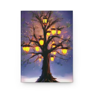 Journal, Hardcover Journal, Tree Journal, Lanterns Journal, Trees Journal, Lantern Journal, Snowy Journal, Beautiful Journal, Gifts Under 20