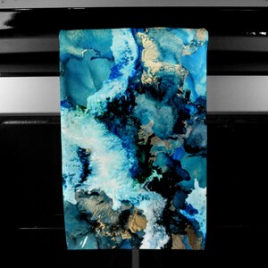 Blue Kitchen Towel, Abstract Kitchen Towel, Blue Tea Towel, Blue Art Towel, Kitchen Towel, Tea Towel, Blue Kitchen Decor, Blue Kitchen