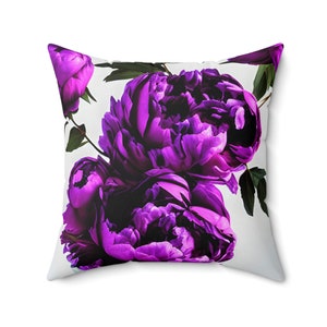 Purple Peonies Throw Pillow, Purple Peony Throw Pillow, Purple Throw Pillow, Purple Accent Pillow, Peony Throw Pillow, Peony Accent Pillow