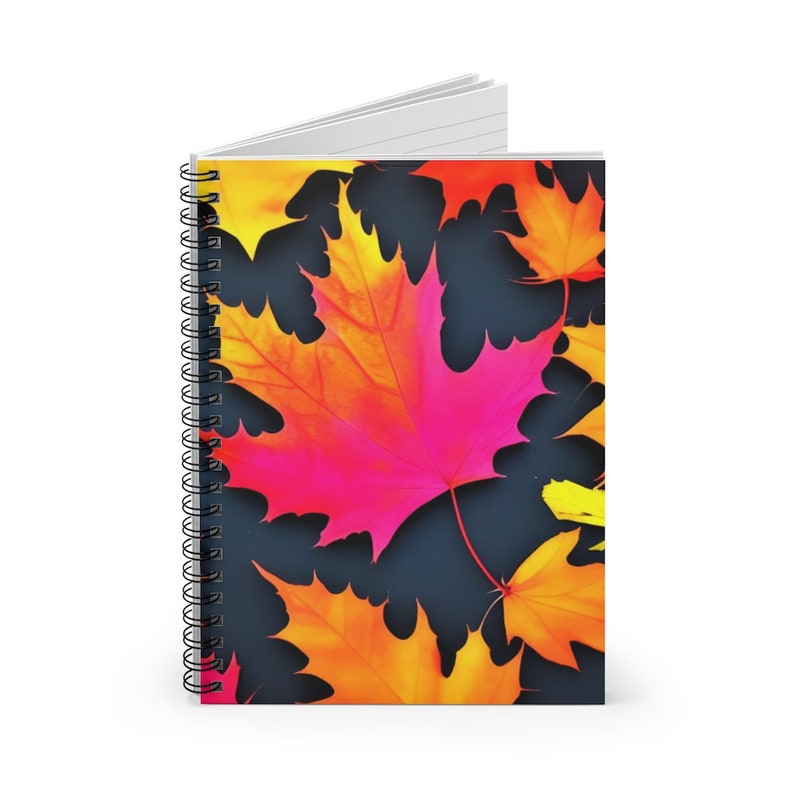 Spiral Notebook, Autumn Notebook, Leaves Notebook, Fall Notebook ...