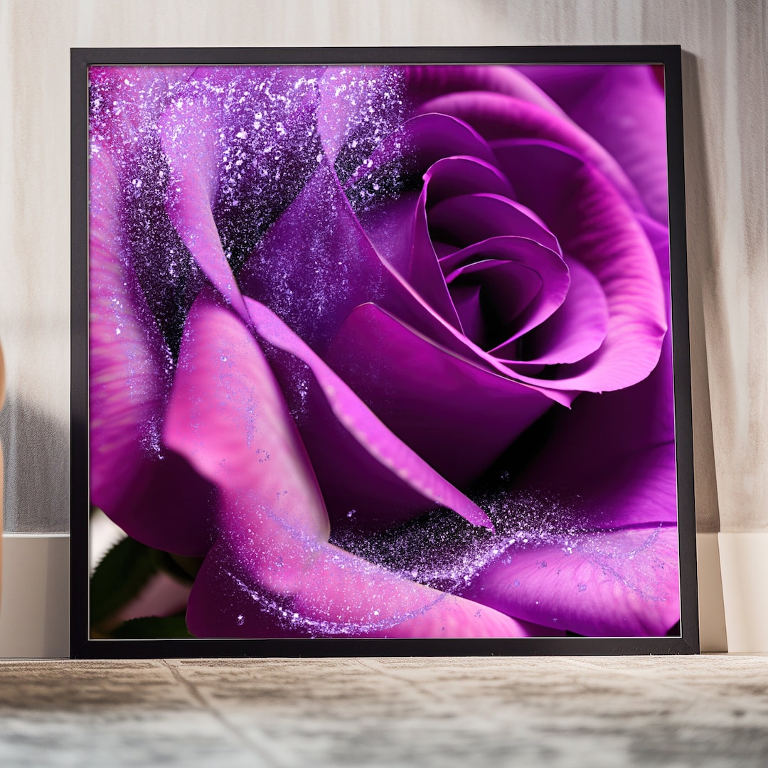Purple Rose Canvas Print, Original Purple Floral Art, Purple Roses Home ...