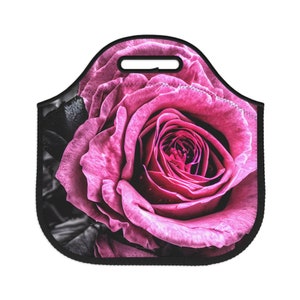 Lunch Bag, Pink Rose Lunch Bag, Rose Lunch Bag, Pink Lunch Bag, Floral Lunch Bag, Flower Lunch Bag, Flowers Lunch Bag