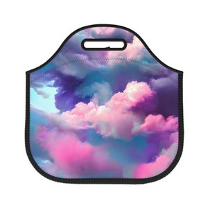 Lunch Bag, Colorful Clouds Lunch Bag, Clouds Lunch Bag, Pink Lunch Bag, Purple Lunch Bag, Colorful Lunch Bag, Pretty Lunch Bag