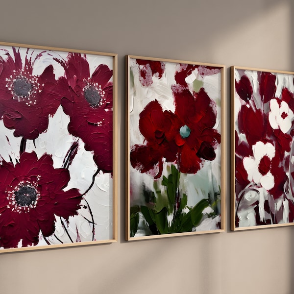 Burgundy Wall Art Etsy