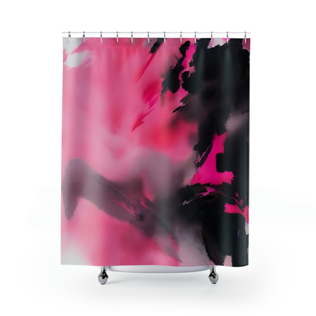 Hot Pink Shower Curtains Hot Pink Shower Curtain Abstract Etsy