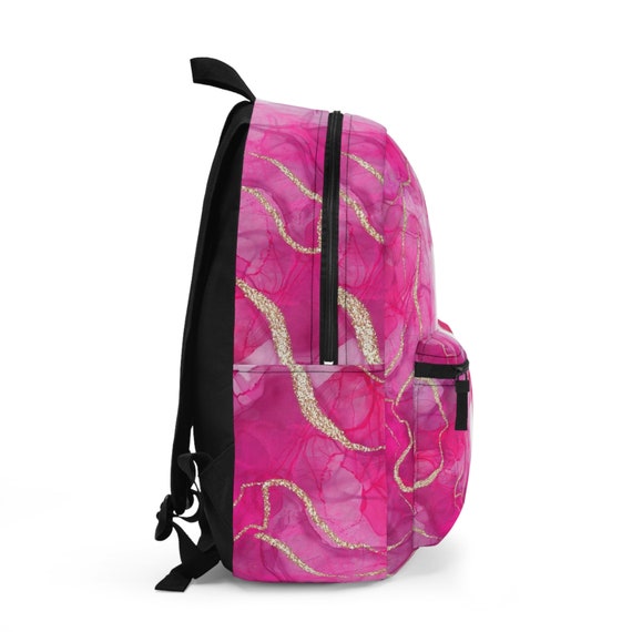 Vibrant pink Graphic Backpack Unique Abstract Art Hot Pink Backpack | Hot Pink Backpack  main image 4