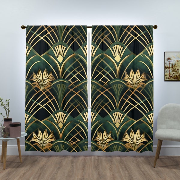 Art Deco Curtains Etsy