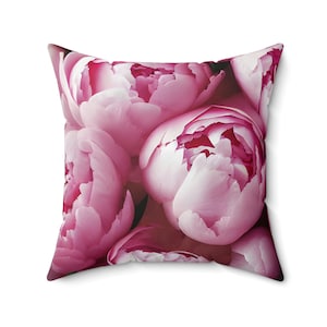 Pink Peonies Throw Pillow, Pink Peony Throw Pillow, Pink Throw Pillow, Pink Accent Pillow, Peony Throw Pillow, Peony Accent Pillow