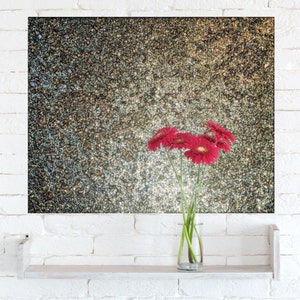 Glam Gold Glitter Glass Painting, Gold Wall Art, Bling Sparkly Decor, Abstract Modern Art, Sparkly Handmade Art Hanging 16 x 20