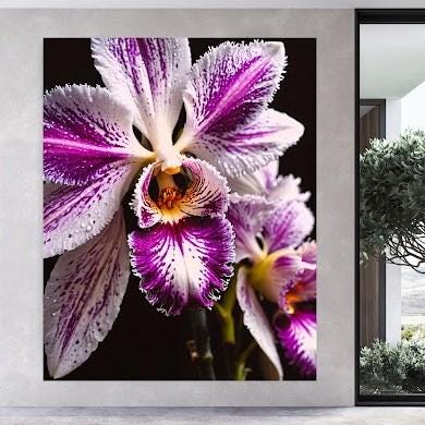 Vibrant Orchid Canvas Art, Purple Floral Wall Decor for Home