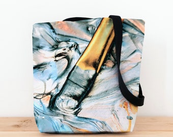 Pinsel Einkaufstasche, Original Kunst Tote, Schultertasche, Einkaufstasche alles, Geschenk des Künstlers, Geschenk für Künstler, Malerei Tote