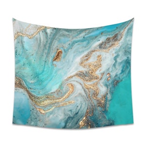 Turquoise Agate Tapestry, Geode Tapestry, Marble Tapestry, Agate Tapestry, Turquoise Tapestry, Abstract Tapestry, Ocean Tapestry