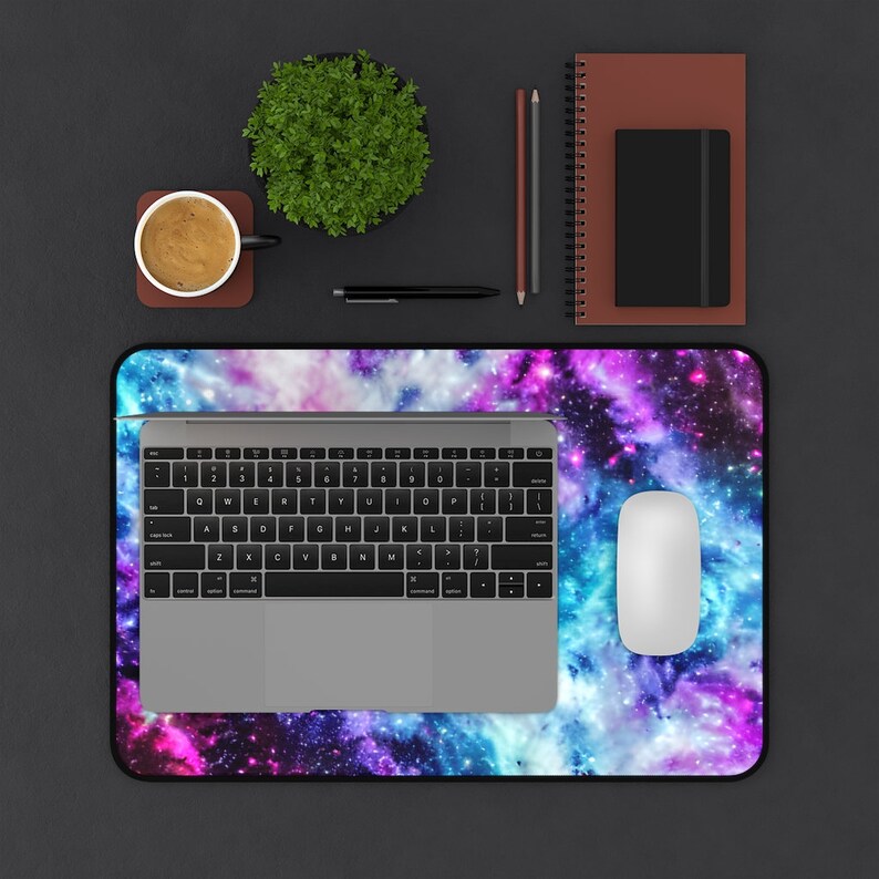 Galaxy Desk Mat, Turquoise Desk Mat, Purple Desk Mat, Space Desk Mat, Stars Desk Mat, Sky Desk Mat, Nebula Desk Mat image 9