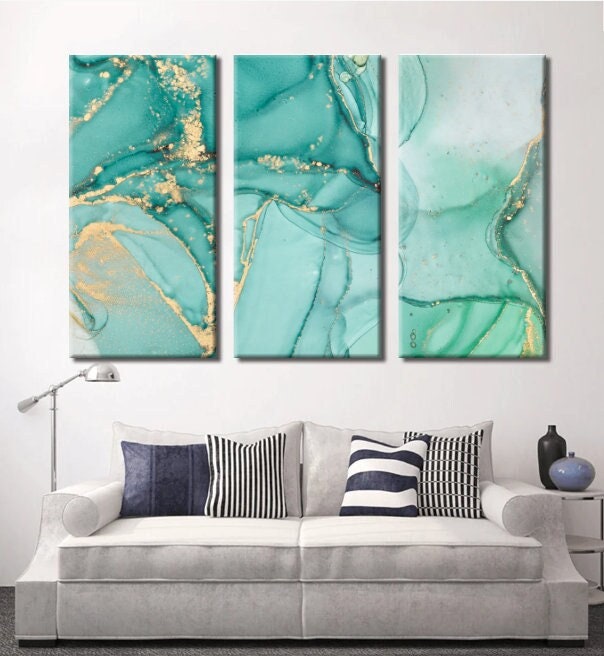 Mint Marble Art Green Wall Decor Mint Hanging Green - Etsy