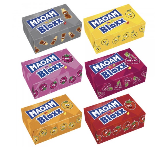 Haribo Mini Maoam Bloxx Fruit Chews Wrapped Sweets Party Bag Retro 200g 1KG