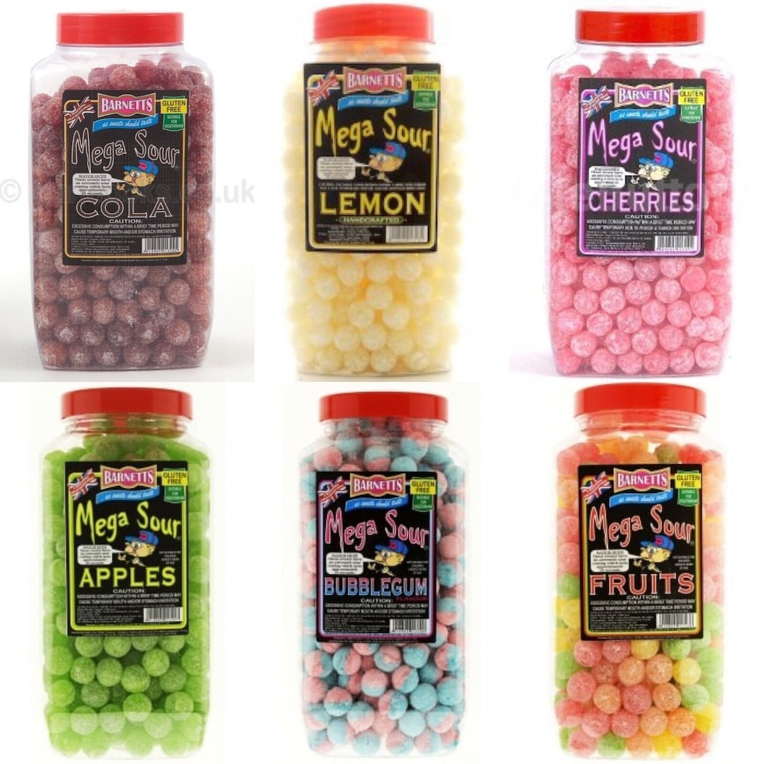 Barnetts MEGA Sour Raspberry Balls - Sour Lollies Online - Candy Co