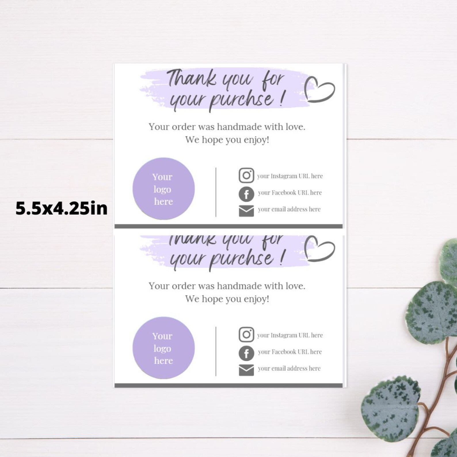 Editable Thank You Card Template for Business Printable - Etsy