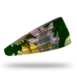 Yoga/Workout Headband - stretchable, wicking, comfortable headband for yoga, working out, and just looking good - in Green Floral