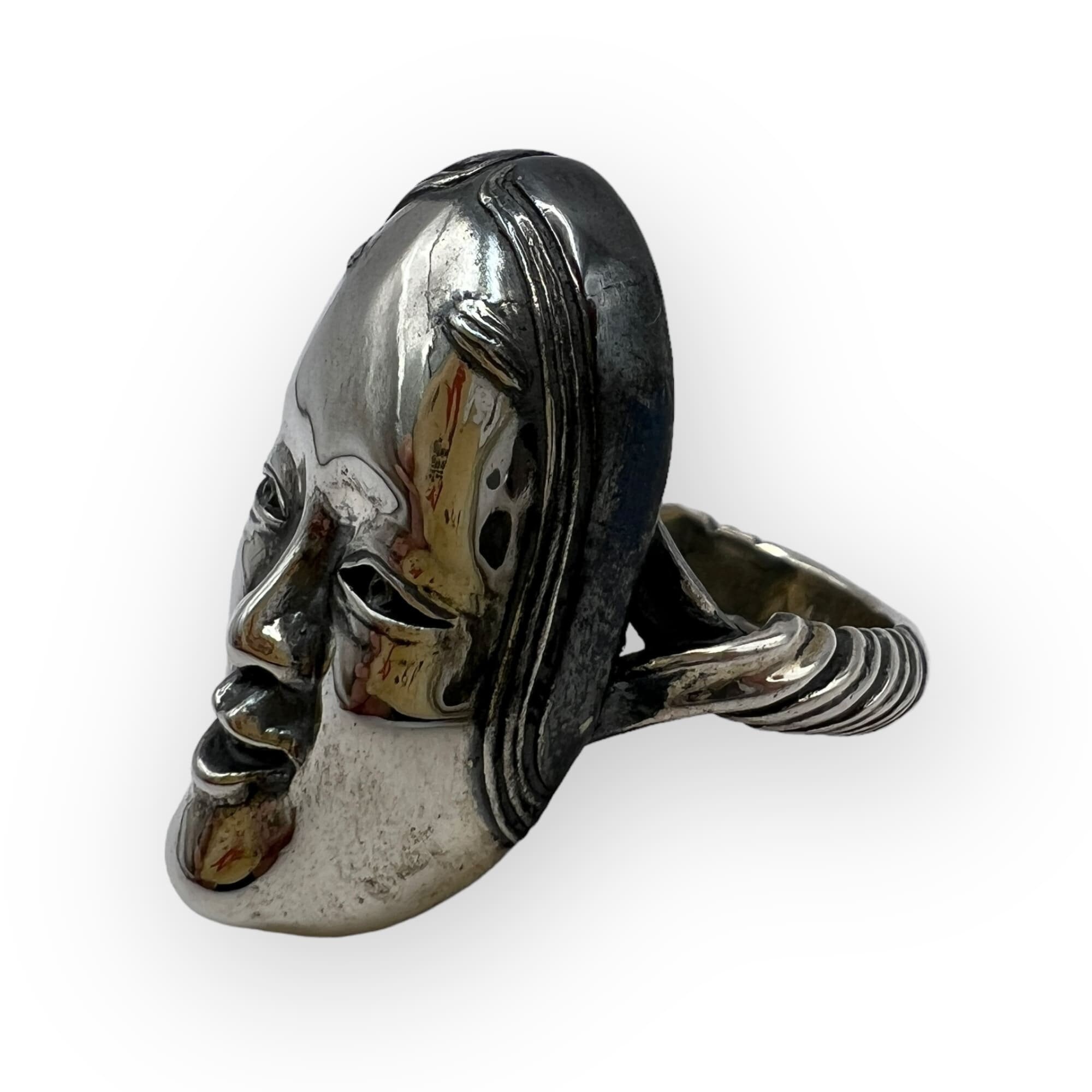 Nilgrave Rogi Ring Noh Mask Traditional Japanese Art for Men Staring ...