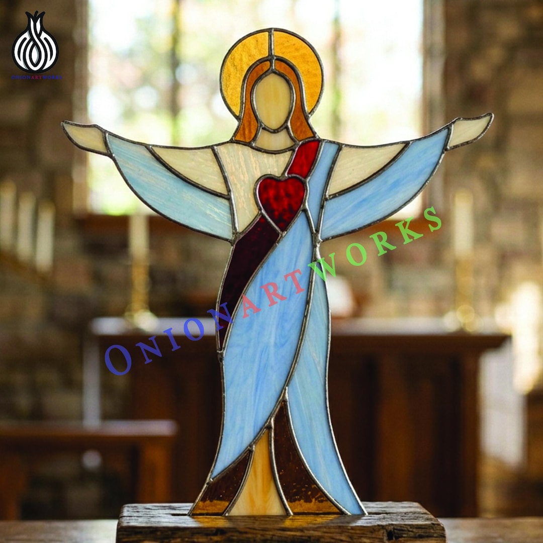Jesus Stained Glass Pattern | Christian Suncatcher Template | Religious ...
