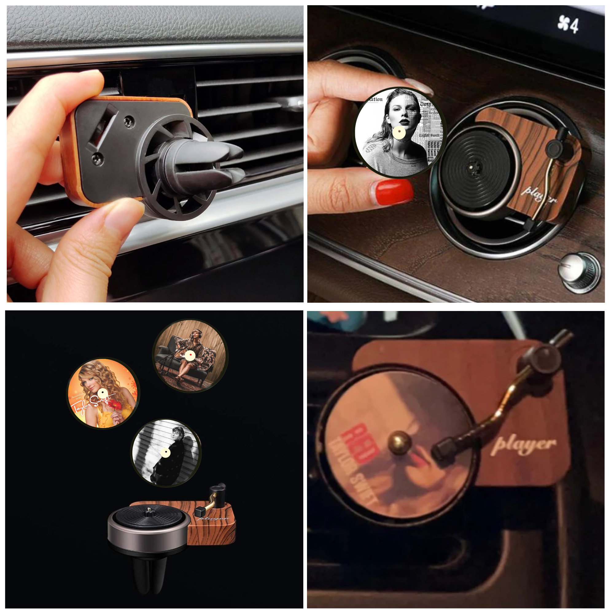 Christmas Decorations Clearance Christmas Gifts, Car Fresheners Vent Clips,  Record Player Car Fresheners for Women, Album Cover Freshener Car  Accessories for Music Fans Gift, A 
