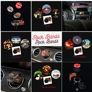 Custom Rock bands Car air freshener, Car Vent Clip Perfume diffusers, Mini record player for car, Turntable Car, Gift for  him, Gift for her