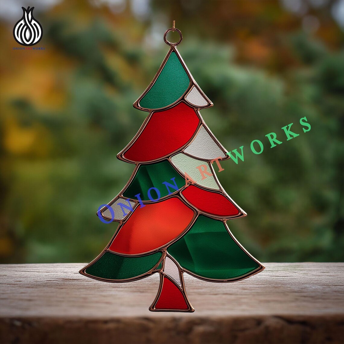 Christmas Tree Stained Glass Pattern | Holiday Suncatcher Template ...