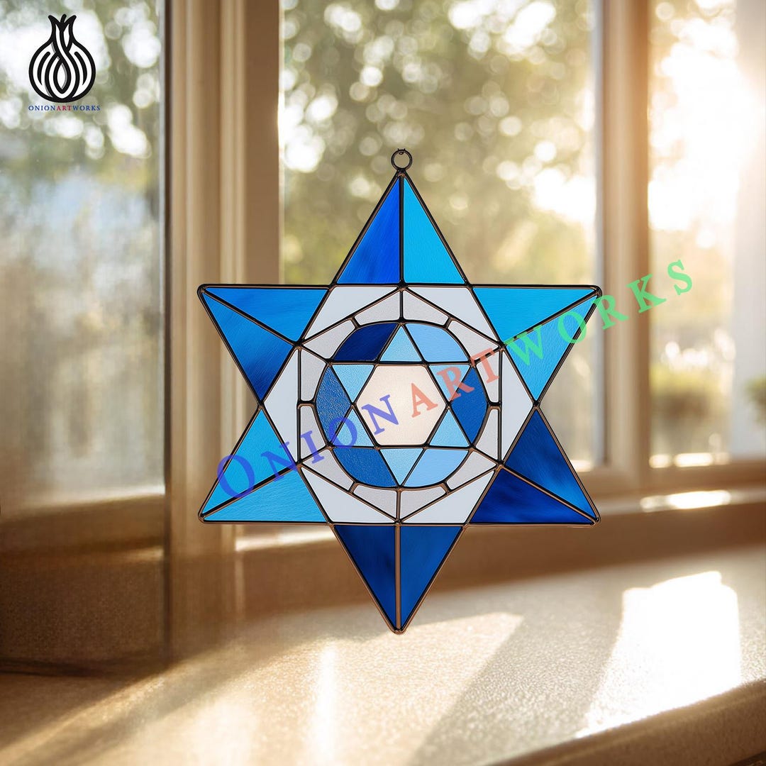 Star of David Stained Glass Pattern | Sacred Geometry Hexagram Sun ...