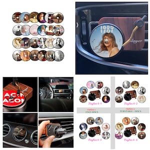 Custom pop star car air freshener, Car Vent Clip Perfume diffisers , Mini record player for car, Turntable freshener, Gift for her, car gift