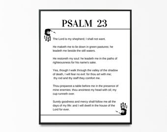 Psalm 23 KJV, Bible Verse Wall Art, ”The Lord is my Shepherd…” Scripture Print for Christian Home Decor ideal for Religious Gifts