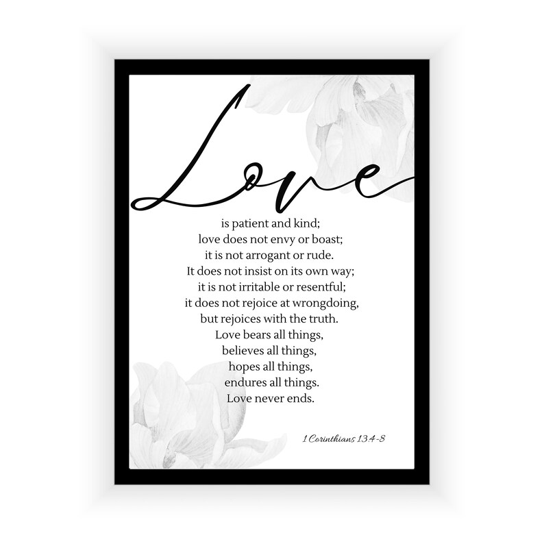 1 Corinthians 13 Bible Verse Wall Art Love is Patient Love Etsy