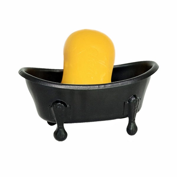 5.5 "noir sur pattes baignoire tube en métal décoratif porte-savon barre de douche porte-savon pour salle de bain ou cuisine, 1 paquet