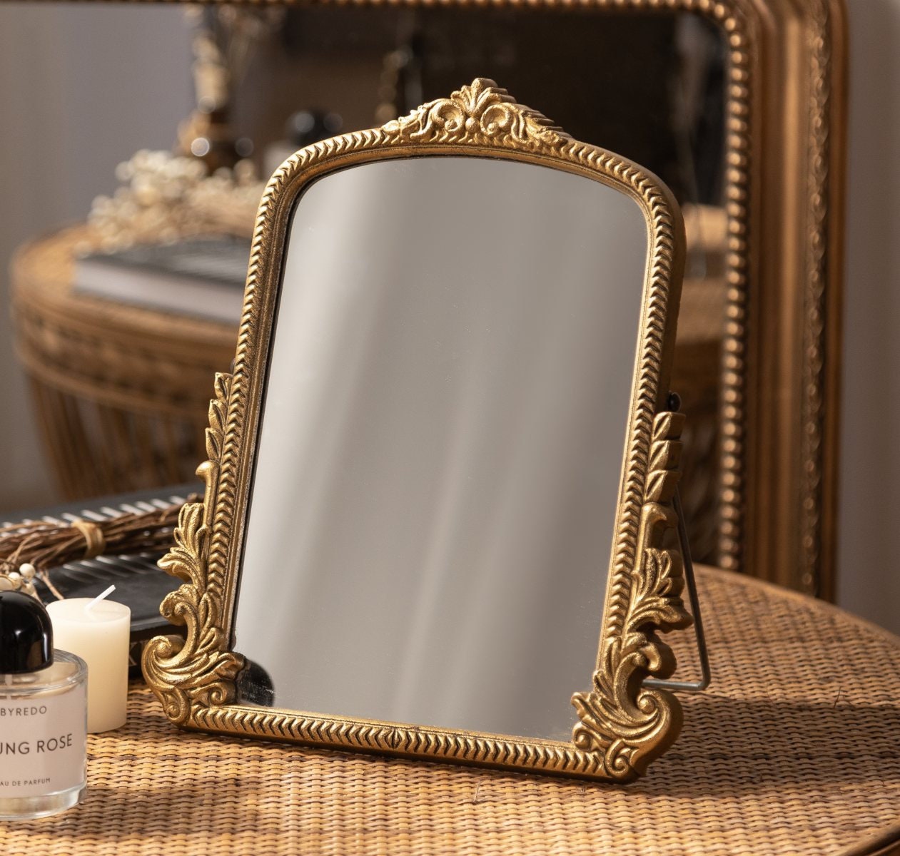 Espejo de pared estilo provenzal marco tallado -Espejos