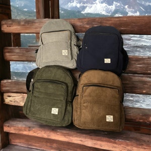 Corduroy Backpack | Gift for Her/Him | Travel Backpack | School Bag | Holiday Backpack |