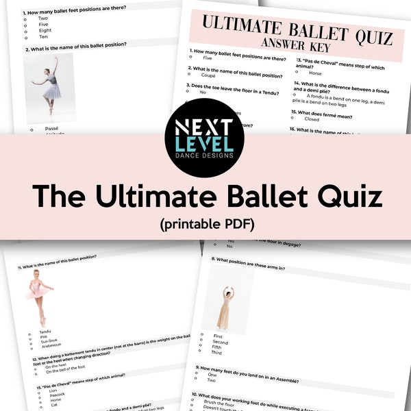 Ballet Dance Quiz: Enhance Vocabulary with Fun! Printable Digital Download for Teachers