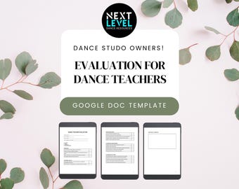 DANCE STUDIO OWNERS! Dance Teacher Evaluation - Google Doc Template - Digital Download