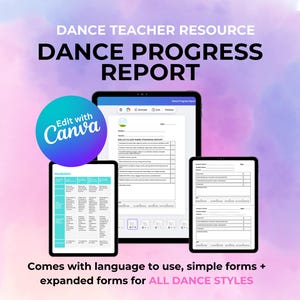 Dance Student Assessment Form & Rubric: Editable Canva Template (Digital Download)