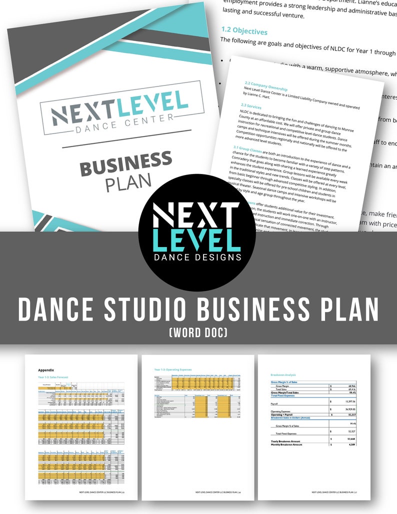Image 1 for Free Dance Studio Business Plan Template