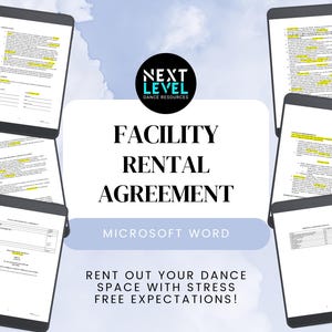 DANCE STUDIO OWNERS! Dance Facility Rental Agreement, Application Template Included, Seamless Rentals for Your Dance Studio!